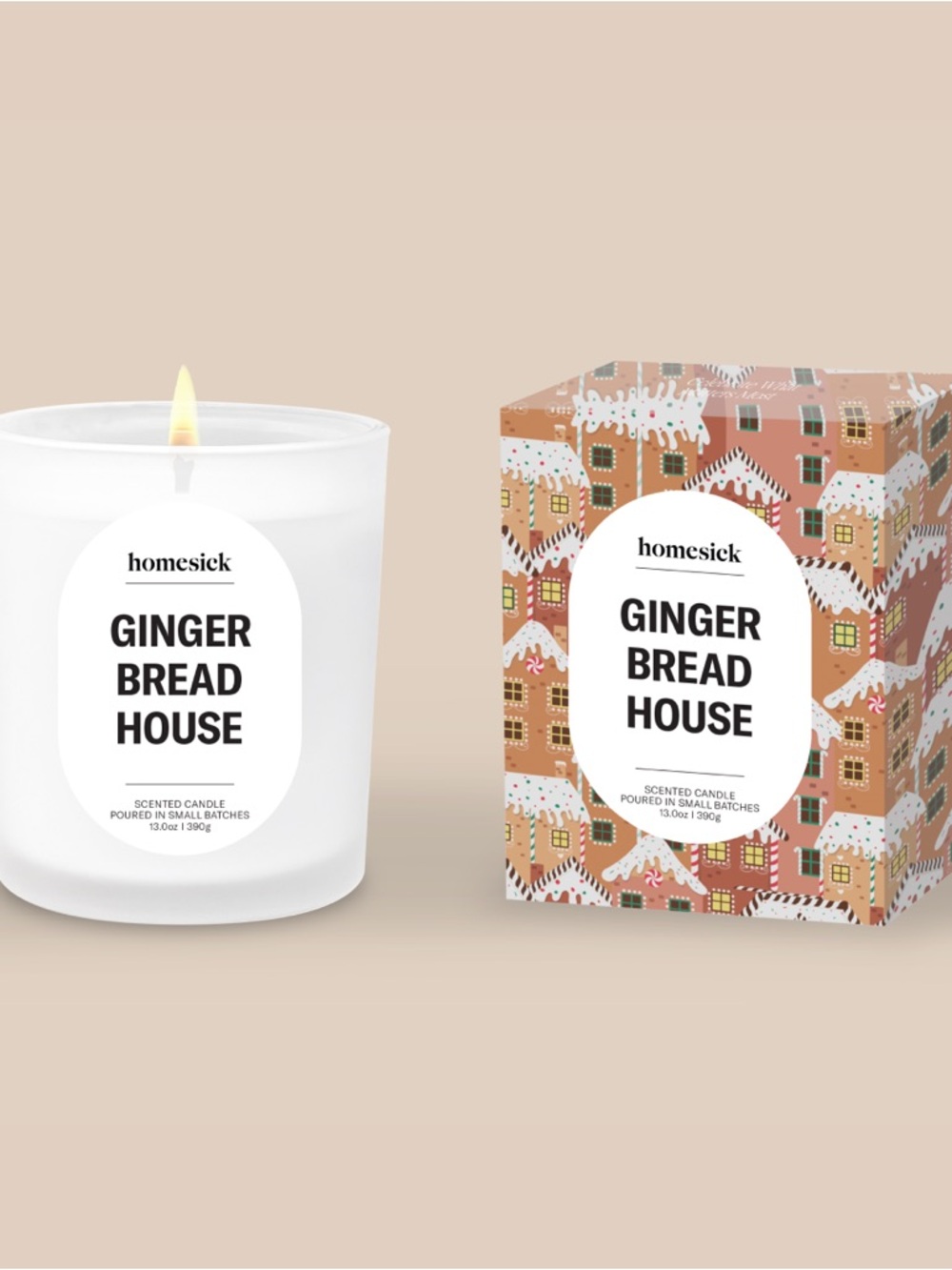 Homesick gingerbread house candle NWT